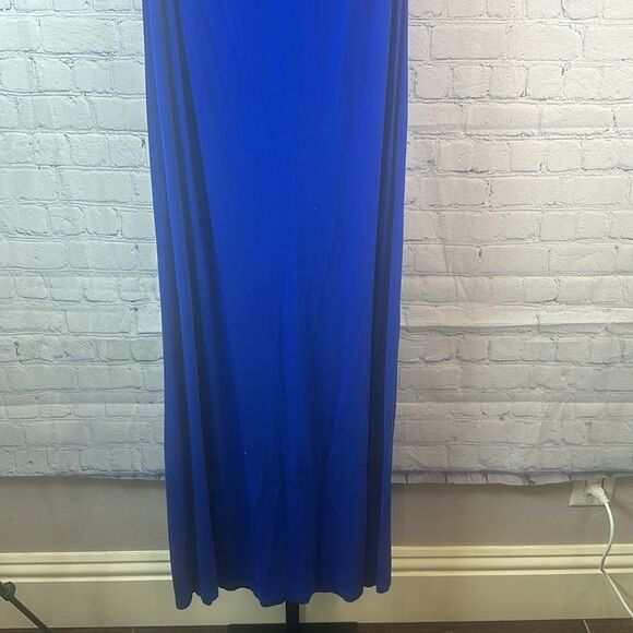 💙 Boston Proper Royal Blue Halter Maxi Dress Size Small - Picture 4 of 5